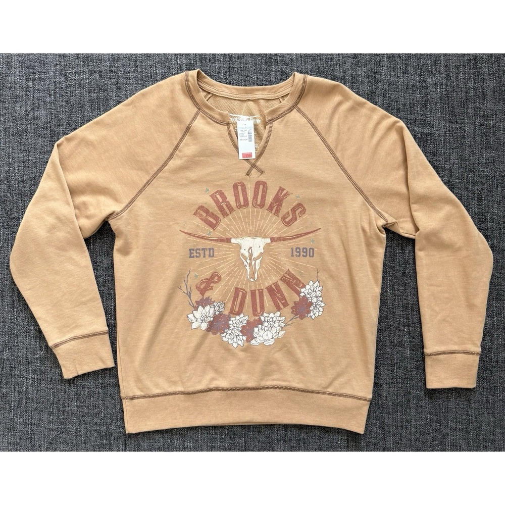Western Style Retro NWT Brooks N Dunn Brown Sweatshirt Maurice's Womens Med